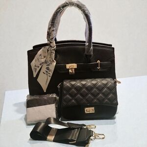 Elegant Black Handbag Set